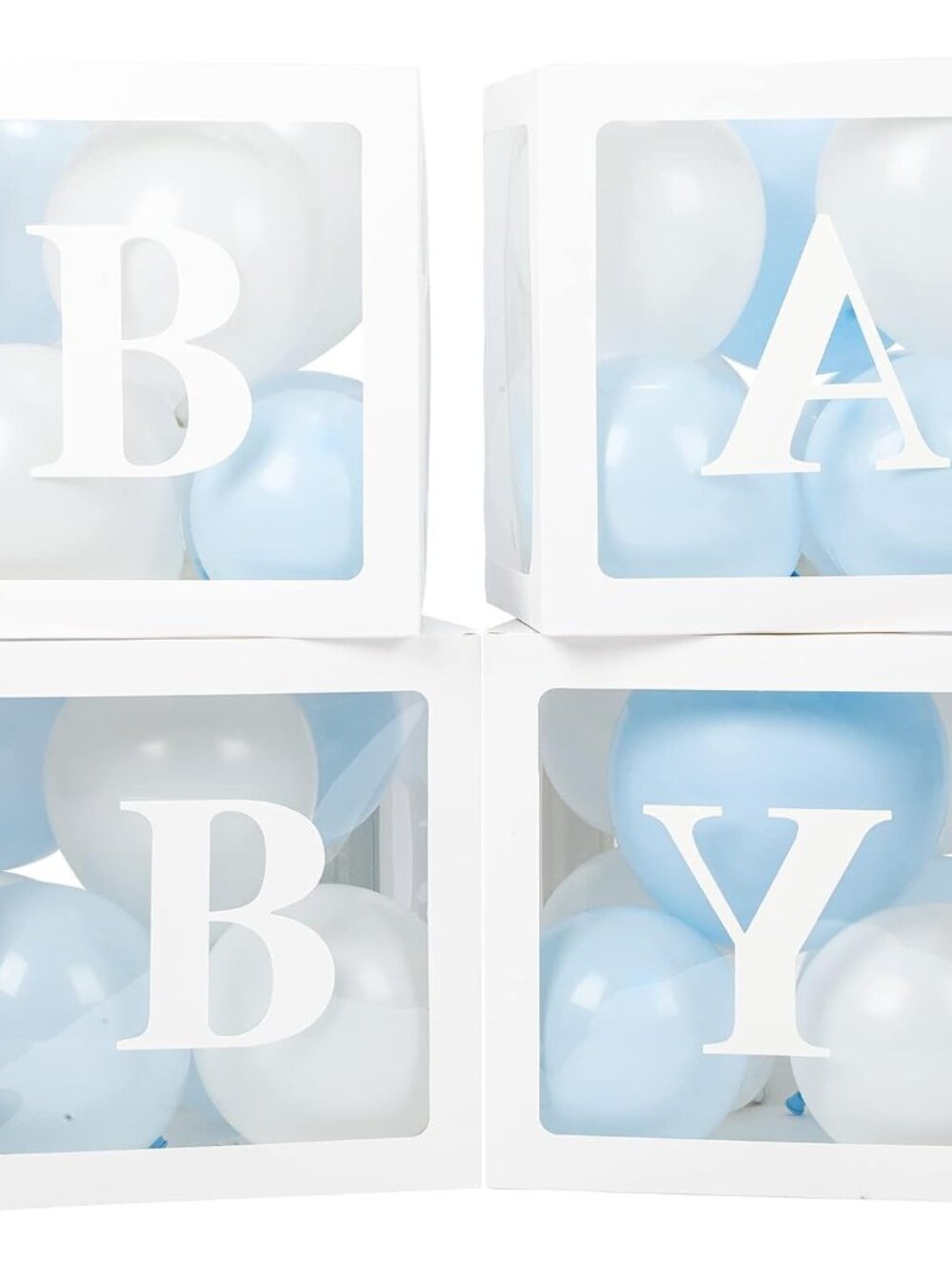 Baby Balloon Boxes with Letters, 4 Balloon Boxes